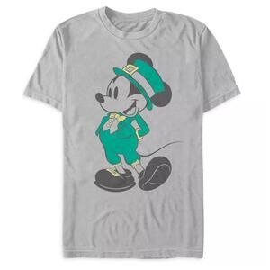 Disney St. Patricks Day Irish Mickey Mouse Green gray short sleeve tee unisex M